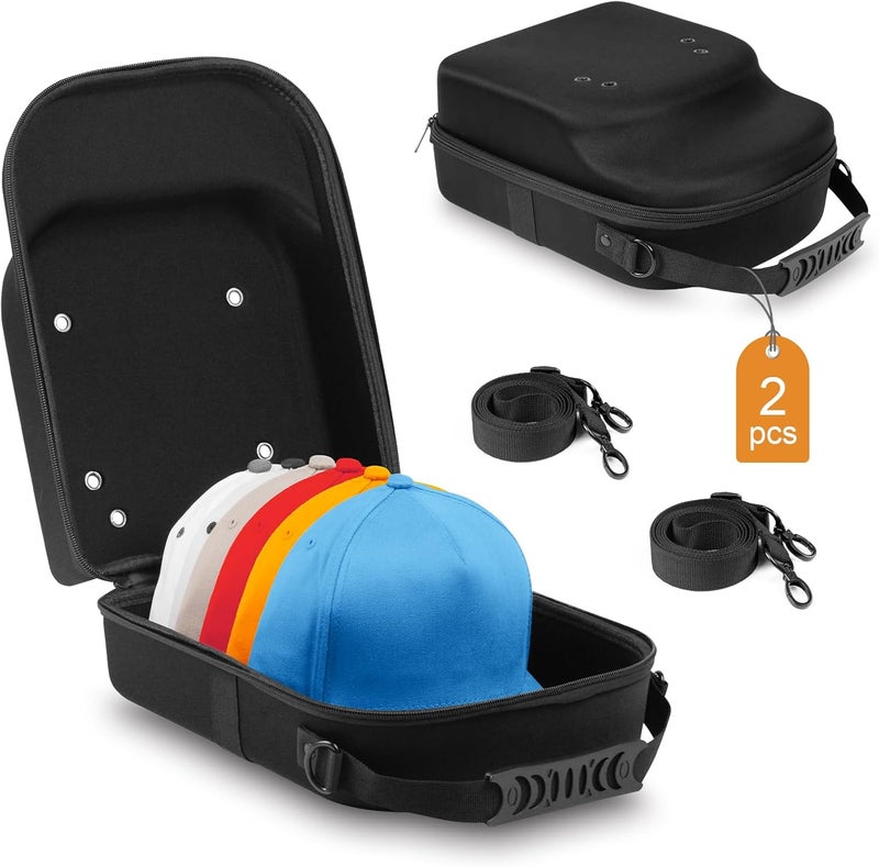 Epesoware 2 PCS Hat Travel Cases for Baseball Caps - Premium Hat Storage Carrier Case with Handle, Shoulder Strap and Trolley Sleeve, Protect Up to 10 Hats for Travel Home Organizer - Image 1